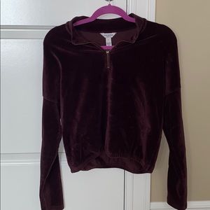 Maroon corduroy quarter zip